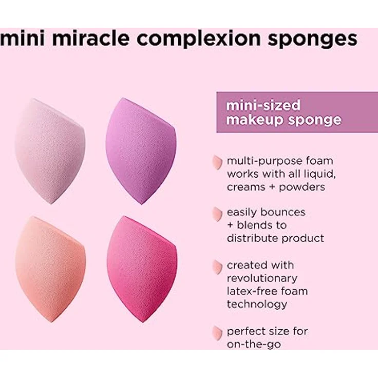 Real Techniques Miracle Complexion Mini Sponges Set Make-up Schwamm, Dekorative Kosmetik Make-up Accessoires – Bild 4