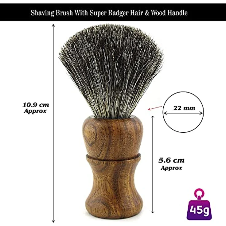Haryali London Holzbox mit Rasierzubehör (Rasiermesser, Rasierpinsel, Abziehriemen, Schleifpaste) - Luxuriöses 5-teiliges Set, Palisanderholz – Bild 4