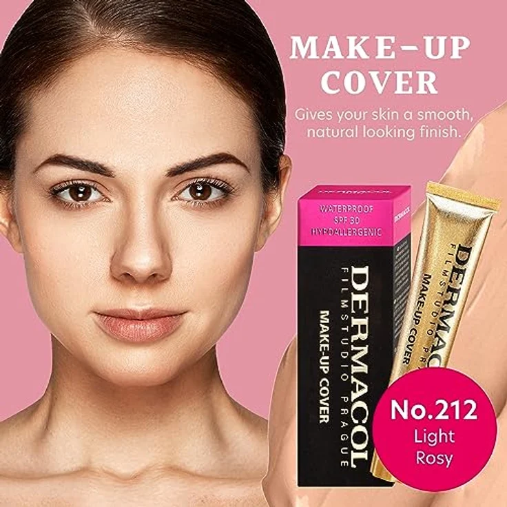Dermacol Full Coverage Foundation 13g, Flüssige Matte Foundation mit SPF 30, Wasserfest für fettige Haut, Akne & Augenringe, Shade 212 – Bild 2