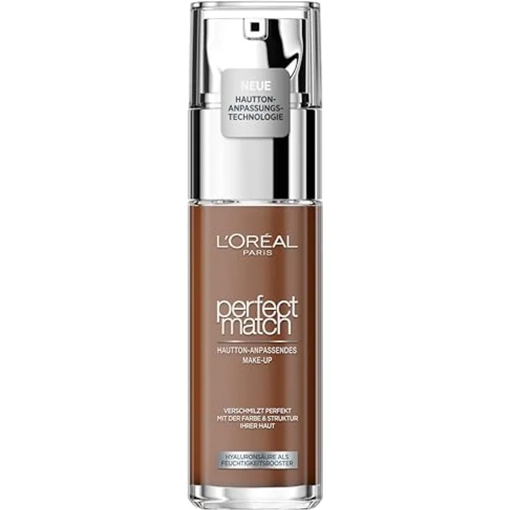 L'Oréal Paris Make up, Flüssige Foundation mit Hyaluron und Aloe Vera, Perfect Match Make-Up, Nr. 10.N Cocoa, 30 ml