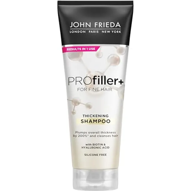 John Frieda PROfiller+ Thickening Shampoo 250 ML - Mit Biotin und Hyaluronsäure, stärkt das Haar und verleiht mehr Volumen