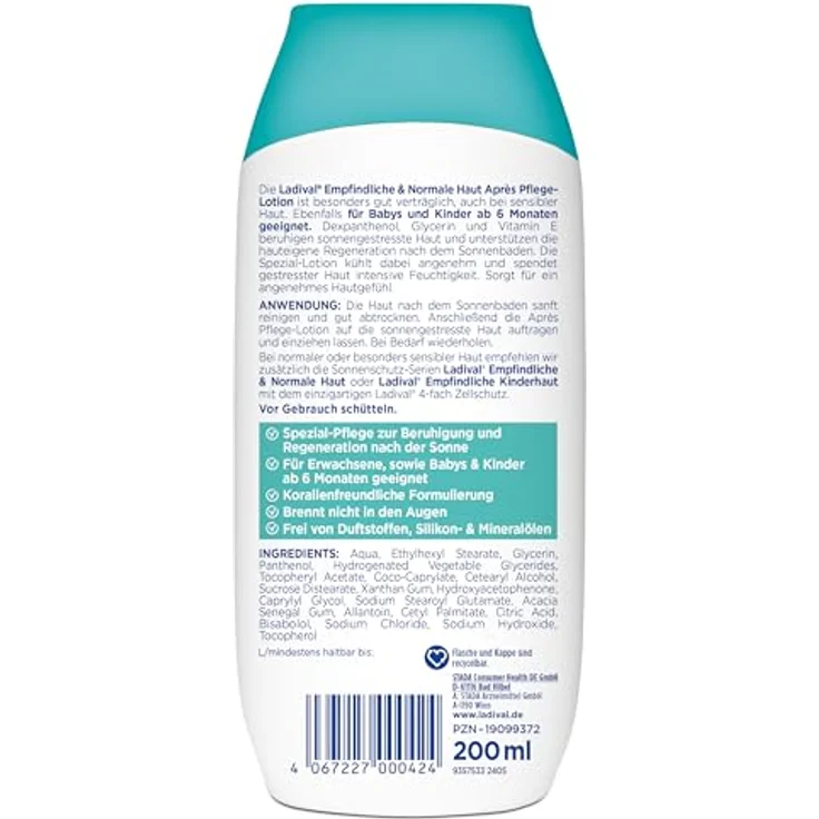 Ladival Empfindliche & Normale Haut Après Lotion, kühlende Pflege für nach der Sonne, 200 ml – Bild 2