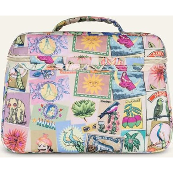 Oilily Kosmetiktasche Coco Beauty Case, geräumiges Design mit Innenorganisation und goldfarbenen Verschlüssen, Almond Oil bunt – Bild 2