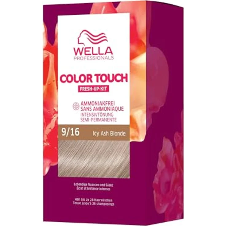 Wella Professionals Color Touch demi-permanente Haarfarbe ohne Ammoniak – Haarfärbemittel zur Farbauffrischung und Grauhaar-Abdeckung – Ansatz-Kit inkl. Haarmaske – 9/16 Icy Ash Blonde (130 ml) – Bild 1