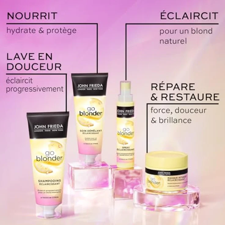 John Frieda Go Blonder Conditioner, 75 ml, für blondiertes Haar mit aufhellenden Eigenschaften – Bild 6