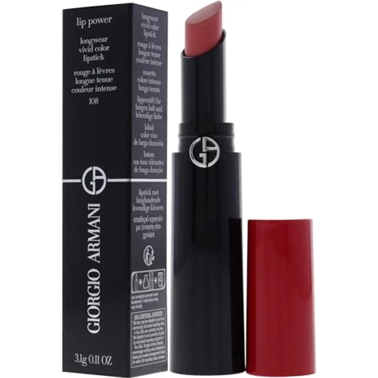 Armani Lip Power, cremiger Lippenstift, Farbton 108 In Love, 3,1 g, hochpigmentierte Textur für voller wirkende Lippen – Bild 4