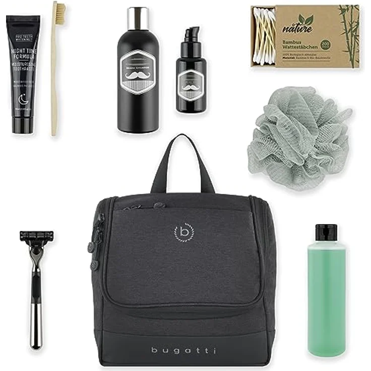 bugatti Universum Kulturbeutel XS zum Aufhängen, Kulturtasche für Damen & Herren in schwarz – Bild 5