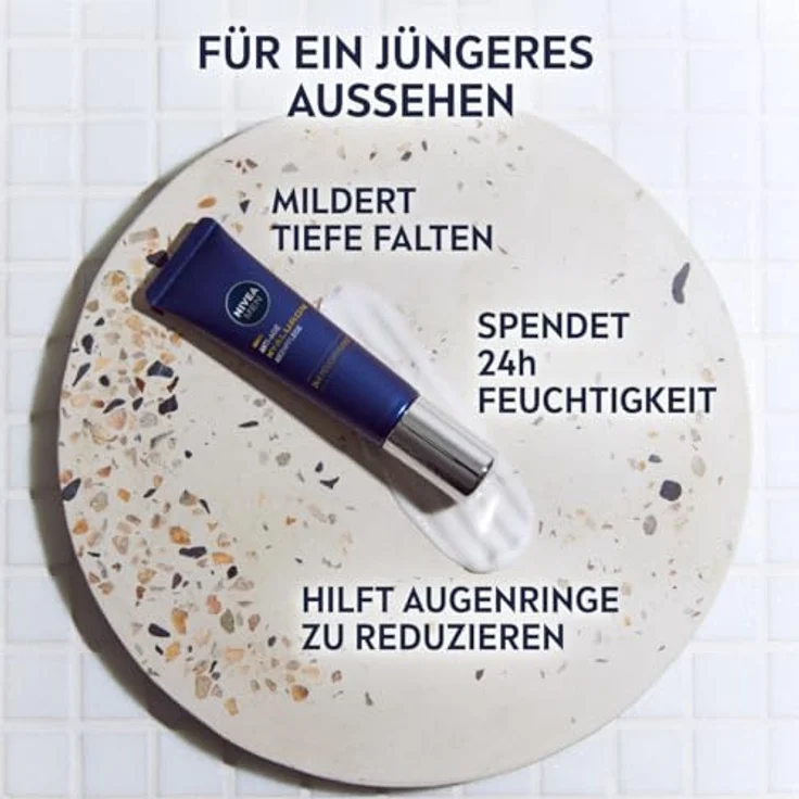 NIVEA MEN Anti-Age Hyaluron Augenpflege, straffende Augencreme gegen Falten und Augenringe, feuchtigkeitsspendende Augenpflege mit Hyaluron (15 ml) – Bild 2