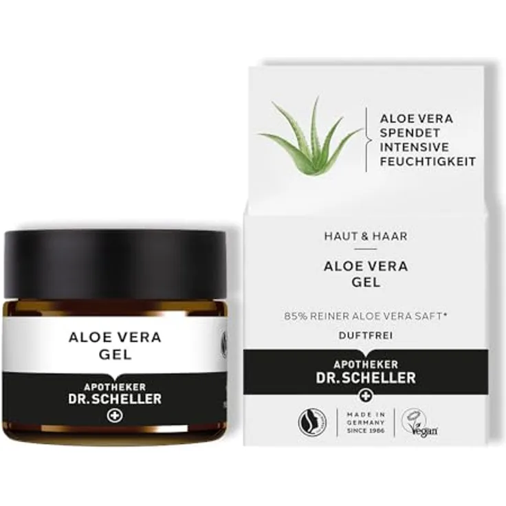 Dr. Scheller Aloe Vera Gel, spendet intensive Feuchtigkeit, kühlt sonnenstrapazierte Haut, 50 ml