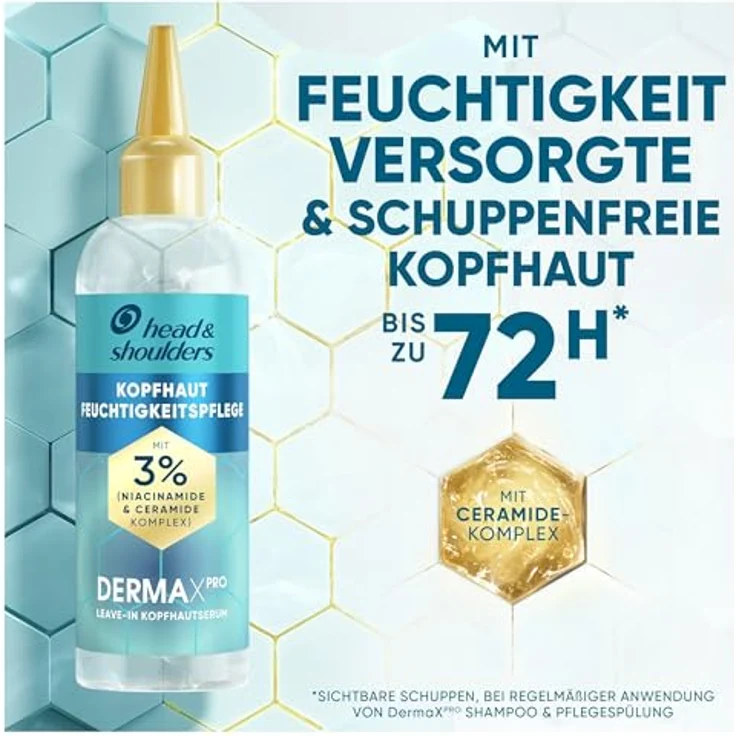 Head & Shoulders DermaXPro Instant Kopfhaut-Feuchtigkeitspflege 145ml mit Niacinamid und Ceramid-Komplex, für trockene Spannende Kopfhaut, dermatologisch getestet – Bild 2