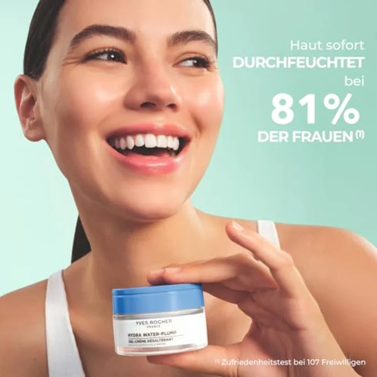 Yves Rocher Hydra Water-Plump Gel-Creme, feuchtigkeitsspendend mit Edulis & Hyaluronsäure, für normale bis Mischhaut, 50 ml – Bild 4