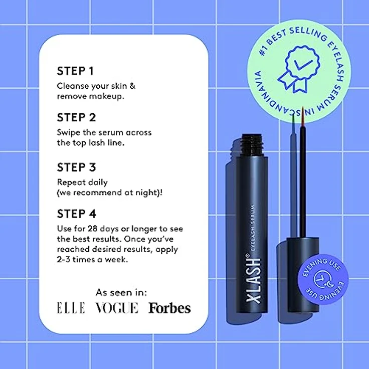 Xlash Lashes Eyelash Serum 3 ml, wachstumsfördernd, mit natürlichen Inhaltsstoffen – Bild 3