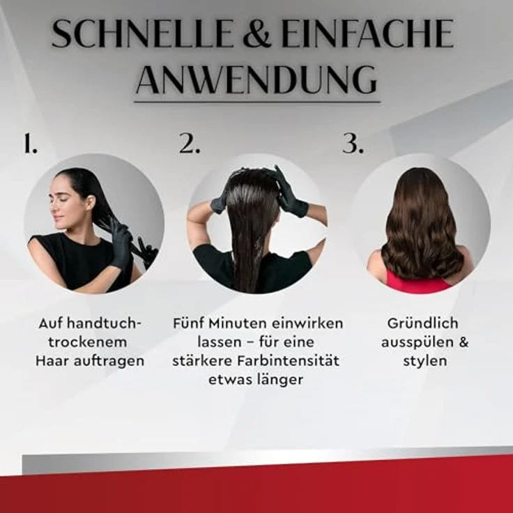 Brillance Glanz-Behandlung Haar Glossing strahlendes Violett, temporäre Haarfarbe, 3x 150 ml, hält bis zu 6 Haarwäschen – Bild 5