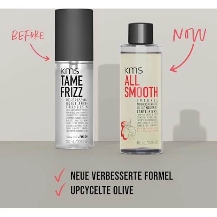 KMS ALLSMOOTH Intense Nourishing Oil, Silikonfreies Haargel für mittelstarkes bis starkes Haar, Frizz-Kontrolle und Glanz, vegane Formulierung, 100ml – Bild 3