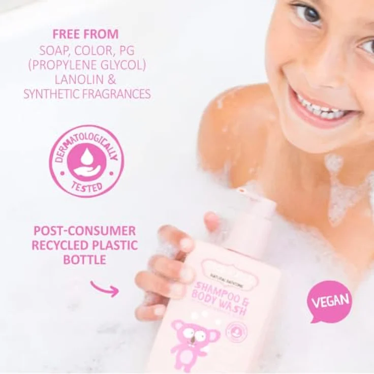 Jack N’ Jill Natural Bathtime Shampoo & Body Wash, 300 ml, sanfte Pflege für Kinderhaut, vegan und sulfatfrei – Bild 4