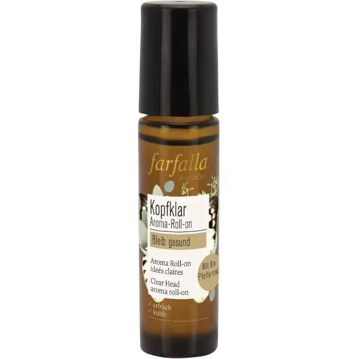 Farfalla Roll-on bleib gesund Kopfklar, 10 ml Aroma-Roller gegen Konzentrationsschwierigkeiten