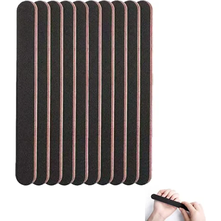 FYACCD 10 Stück Doppelseitige Nagelfeilen 100/180 für Nagelpflege & Styling, Professionelles Nagelset für Maniküre und Pediküre – Bild 1