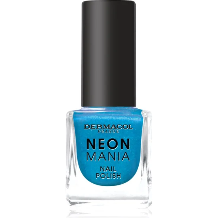 Dermacol Neon Mania Nagellack Farbton 6 Azure Aqua, 5 ml, schnelltrocknend und abriebsfest mit glänzendem Finish