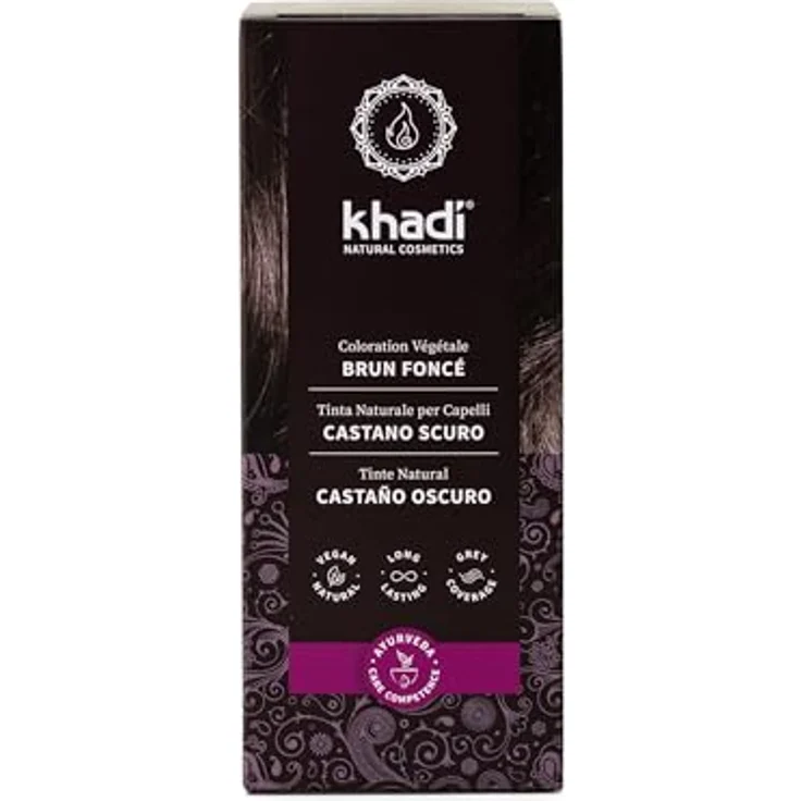 Khadi Pflanzenhaarfarbe Dunkelbraun 100 g – Bild 2