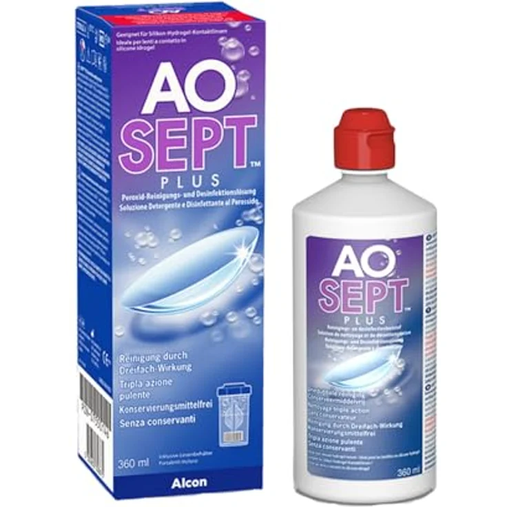 Alcon Aosept Plus 360 ml Peroxid-System für weiche & harte Kontaktlinsen, inkl. Aufbewahrungsbehälter – Bild 3