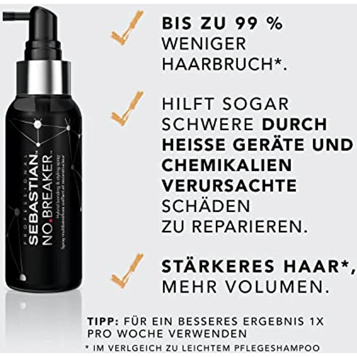 SEBASTIAN PROFESSIONAL NO.BREAKER – reparierendes Bonding & Styling-Spray (100 ml) – tiefenwirksames Leave-in Spray für stark geschädigtes Haar – stärkt und repariert – Bild 2