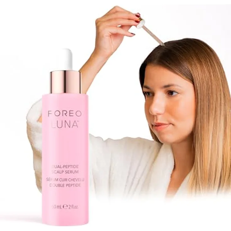 Foreo LUNA Dual-Peptid-Kopfhautserum - Haarwachstumsserum & Kopfhautbehandlung mit Peptidkomplex, Cica & Portulak - Haarserum für Haarwachstum, Behandlung gegen Haarausfall - 60ml