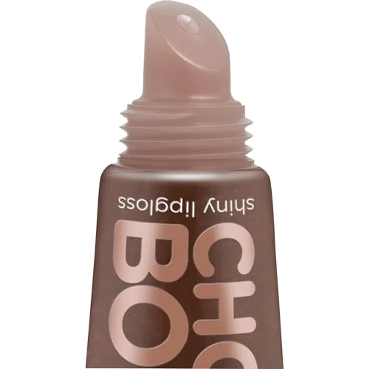 essence CHOCO BOMB shiny lipgloss, Lipgloss in Braun mit goldenen Schimmerpartikeln und Schokoladenduft – Bild 3