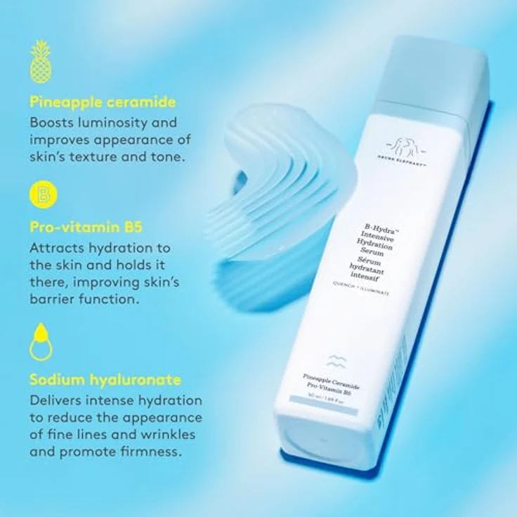 Drunk Elephant B-Hydra Intensive Hydration Serum, 1,69 oz - Feuchtigkeitsspendendes Serum mit Niacinamid und Antioxidantien für glattere Haut – Bild 4