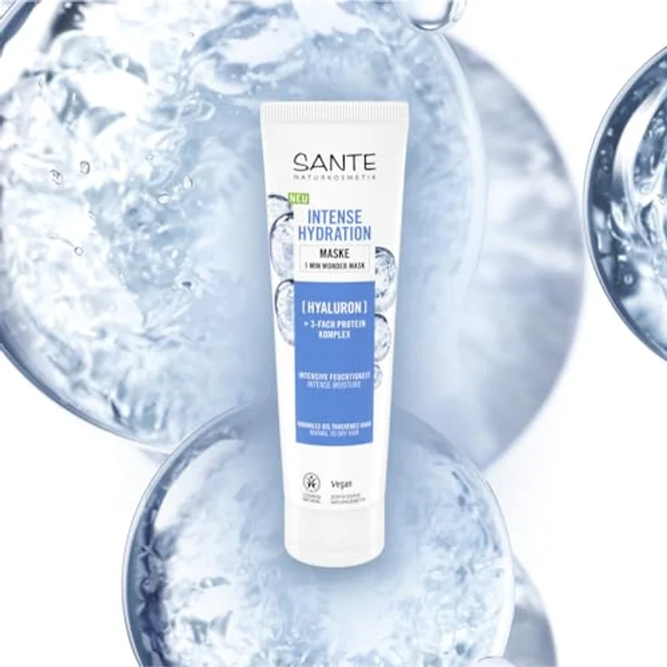 Sante Naturkosmetik Intense Hydration Haarmaske, 150 ml - Hyaluron + 3-Fach Protein Komplex, vegane Formel – Bild 3