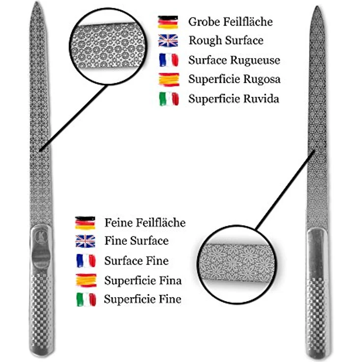 K-Pro Nagelfeile Edelstahl - Profi Maniküre Fingernägel Fußnägel Feile - 1 Stück – Bild 4