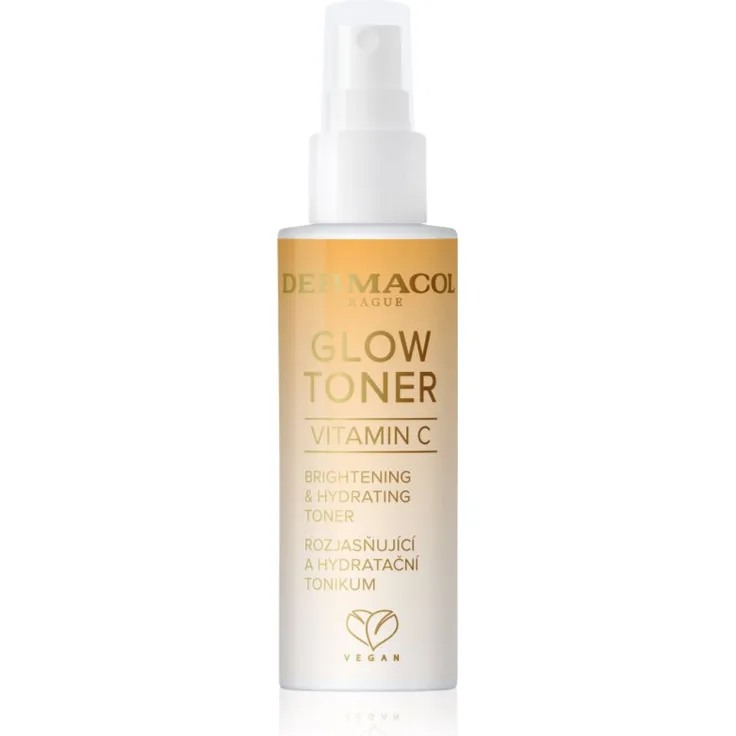 Dermacol Glow Toner Gesichtstonikum Spray, 100 ml für hydratisierte und strahlende Haut mit Vitamin C, vegan
