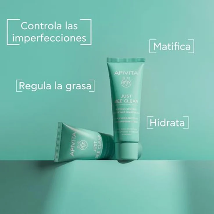 Apivita Just Bee Clear Blemish Control Mattifying Moisturizer, Gel-Creme für fettige Haut, Akne & Unreinheiten, 40ml mit patentiertem Propolis AMC & pflanzlicher Salicylsäure – Bild 2
