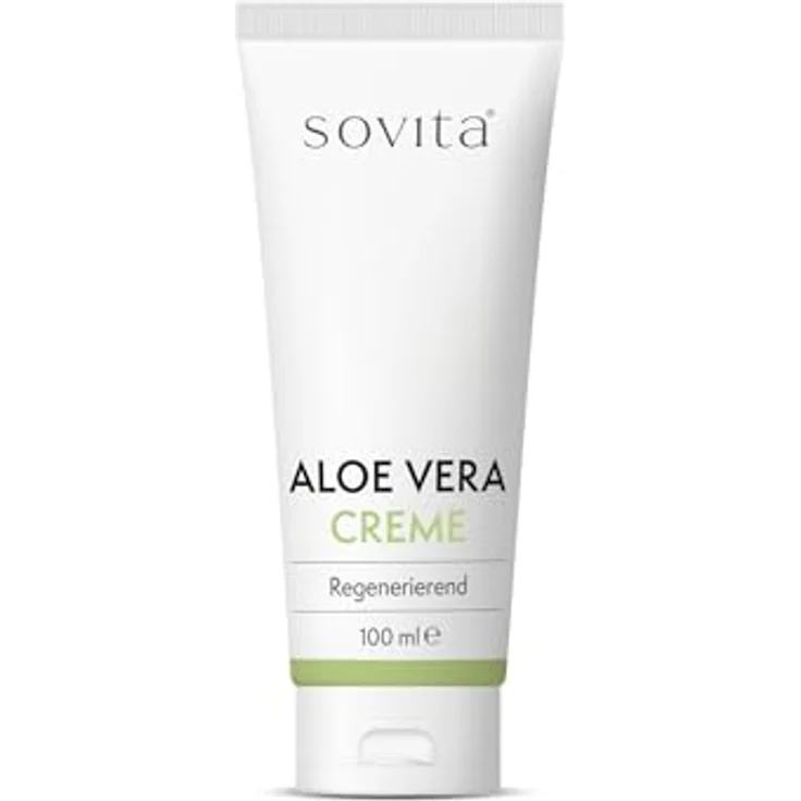 SoVita Aloe Vera Creme, feuchtigkeitsspendende Gesichts- und Nachtpflege mit Süßmandelöl, Vitamin E & Panthenol, leichte Textur, 100 ml – Bild 1