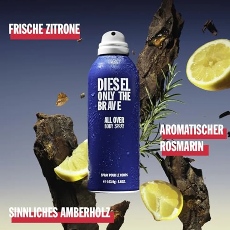 Diesel Only The Brave, Bodyspray für Männer, Körperspray mit frischem und kraftvollem Duft, 200 ml – Bild 3