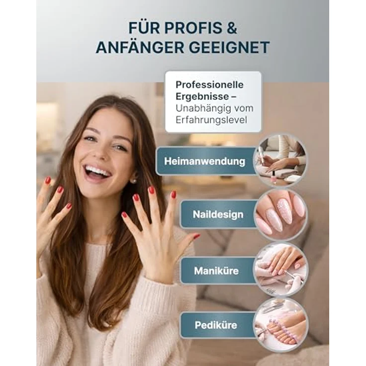 Promed the file 1130 elektrische Nagelfeile, Professioneller Nagelfräser inkl.18-teiligem Profizubehör für Nailart/Nageldesign, elektrisches Nagelfräser-Set für Maniküre/Pediküre, 30000 U/min – Bild 7