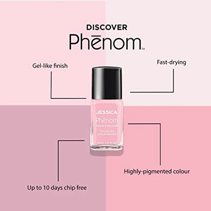 Jessica Phenom Vivid Colour Nagellack, 15 ml - Hochglanzformel mit intensiver Farbbrillanz – Bild 3