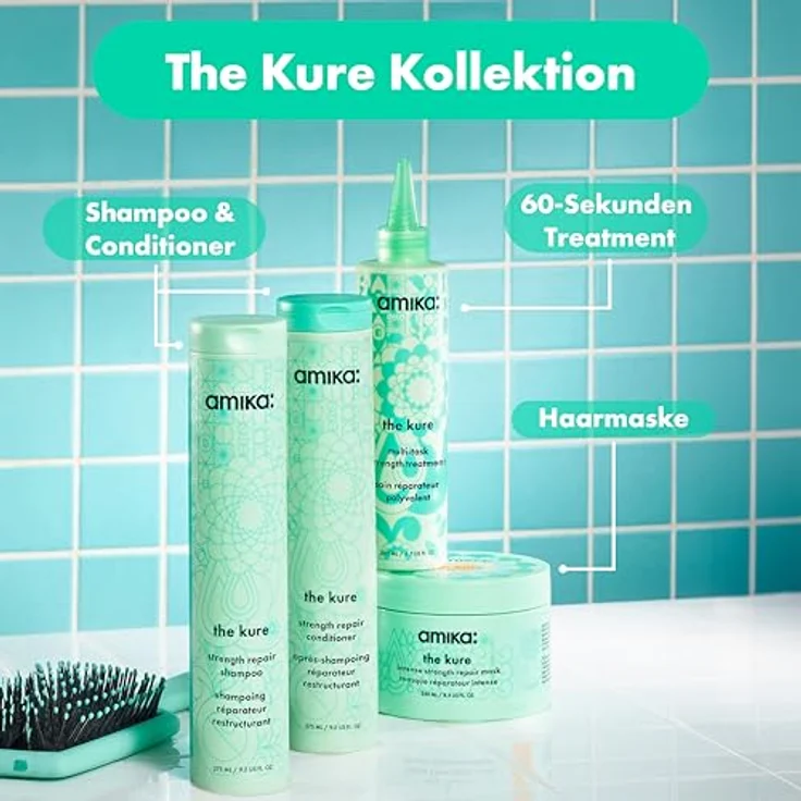 Amika The Kure Intense Strength Repair Mask, 250 ml, Intensiv-Haarkur für trockenes und geschädigtes Haar – Bild 8