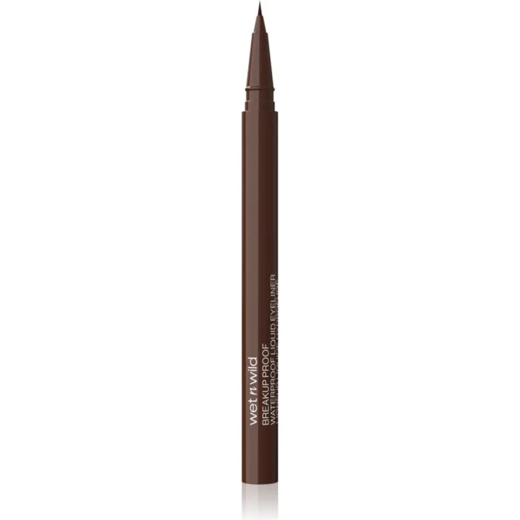 Wet n Wild Breakup Proof Eyeliner, wasserfester Liquid Eyeliner in Braun, 0.9 ml mit ultra-dünnem Applikator