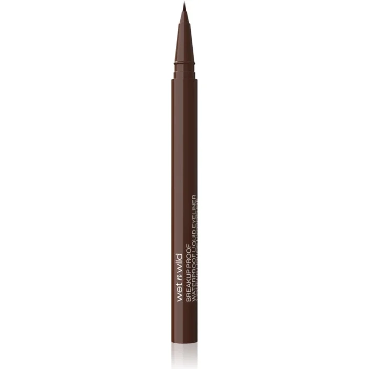 Wet n Wild Breakup Proof Eyeliner, wasserfester Liquid Eyeliner in Braun, 0.9 ml mit ultra-dünnem Applikator