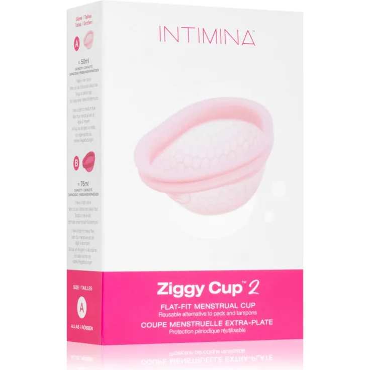 Intimina Ziggy Cup 2 A, Menstruationstasse 50 ml, umweltfreundlich, hypoallergen, geeignet für Sport und Sex während der Menstruation