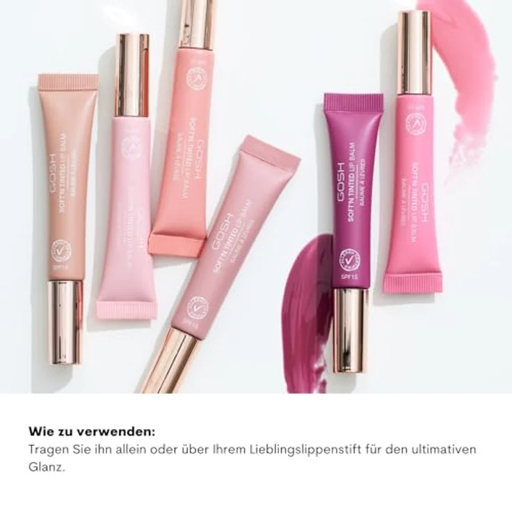 Gosh Soft`n Tinted Tönungsbalsam für die Lippen SPF 15, Farbton 004 Vintage Rose, 8 ml, feuchtigkeitsspendend und schützend – Bild 4