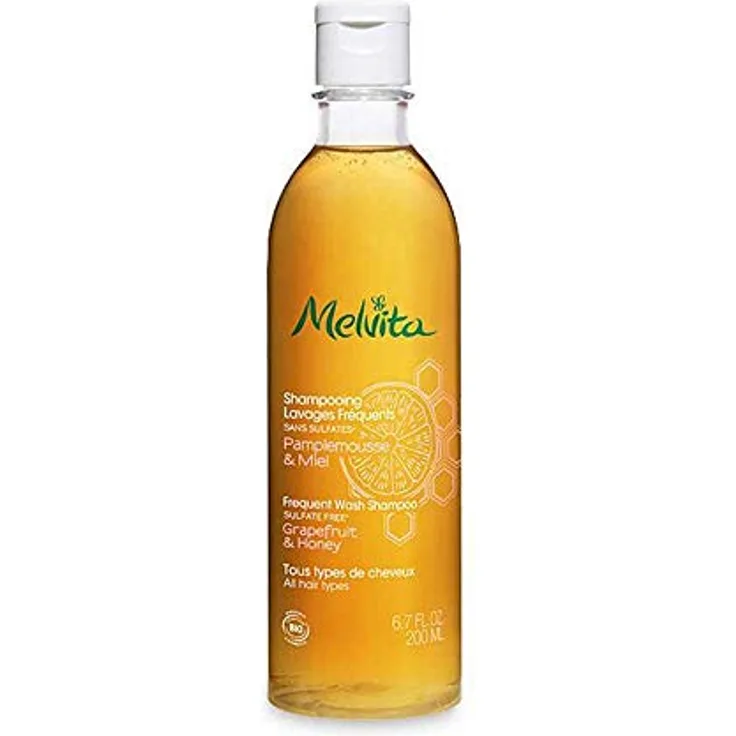 Melvita, Sanftes Shampoo für häufiges Waschen, angereichert mit Lavendelblütenwasser und Gerstenextrakt, für hydratisiertes und helles Haar – 250 ml