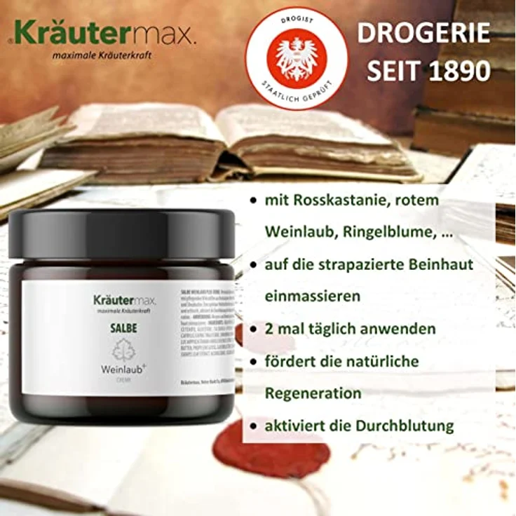 Weinlaub Salbe mit Rosskastanie Extrakt Creme 1 x 100 ml – Bild 5