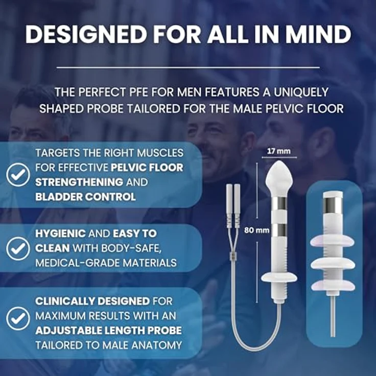 TensCare Perfect PFE Men, TENS-Gerät und Beckenbodentrainer mit Analsonde und Programmen zur Blasenschwäche und Beckenschmerzlinderung – Bild 6