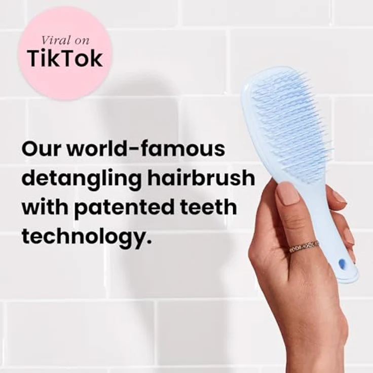 Tangle Teezer Mini The Ultimate Detangler Haarbürste, digitaler Lavendel, sanft zu nassem Haar, zweistufige Zähne, ideal für Kinder und Reisen, reduziert Knoten und Brüche – Bild 2