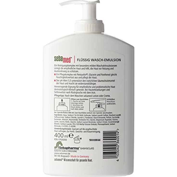 sebamed Sebamed Flüssig Waschemulsion mit Spender Seife 400 ml – Bild 2
