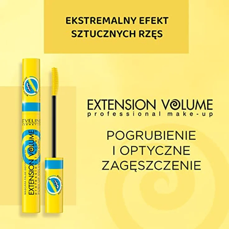 Eveline Cosmetics Extension Volume Push Up Mascara, Verdickung und Locken, 10 ml, Schwarz – Bild 4
