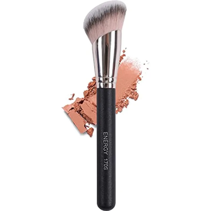 ENERGY Großer geneigter Foundation Pinsel, Blush Pinsel, Make-up-Pinsel zum Verblenden für flüssiges Make-up, Creme, Pudergrundierung - 170s