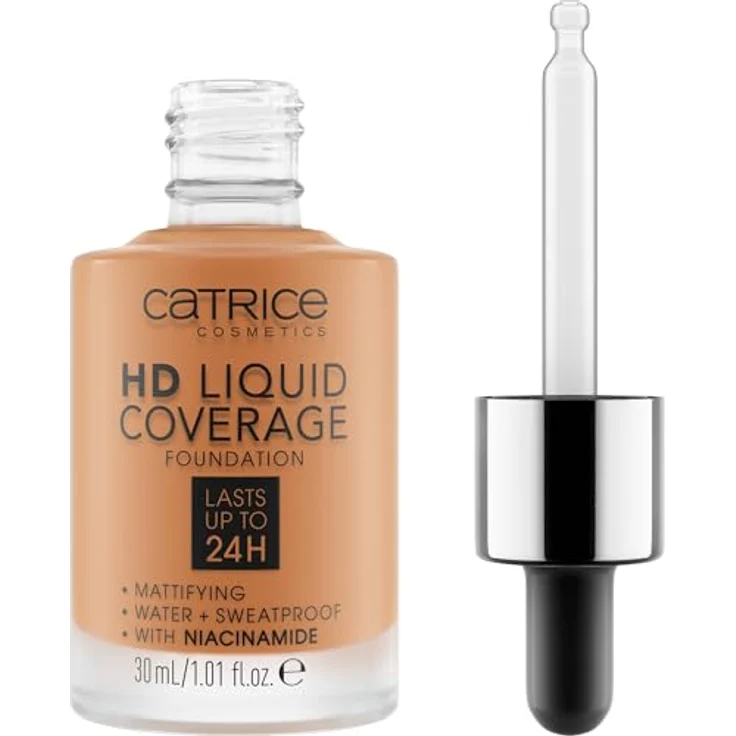 Catrice HD Liquid Coverage Foundation, Nr. 070, Nude, langanhaltend, ölfrei, mattierend, vegan, wasserfest, 30ml – Bild 1