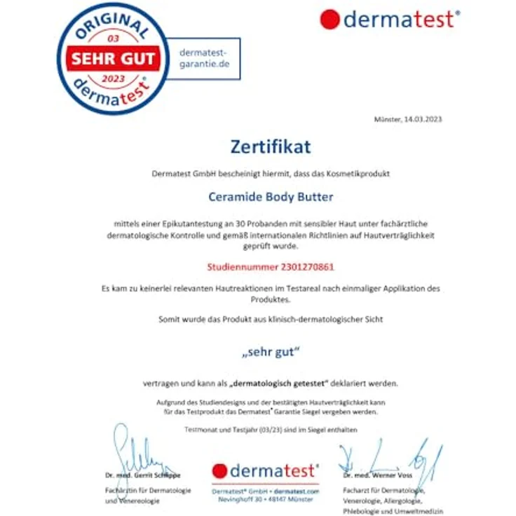 JUNGLÜCK Ceramide Body Butter, duftneutral, vegan, mit 5 Ceramiden und BIO Mangobutter für trockene, empfindliche Haut – Bild 4